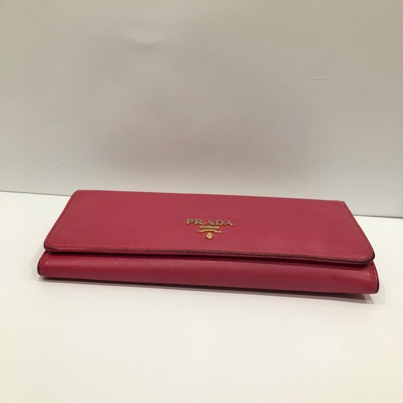 Prada Pink Flap Wallet Sku#84595 (Gently used, edge peeling) - Picture 5 of 16